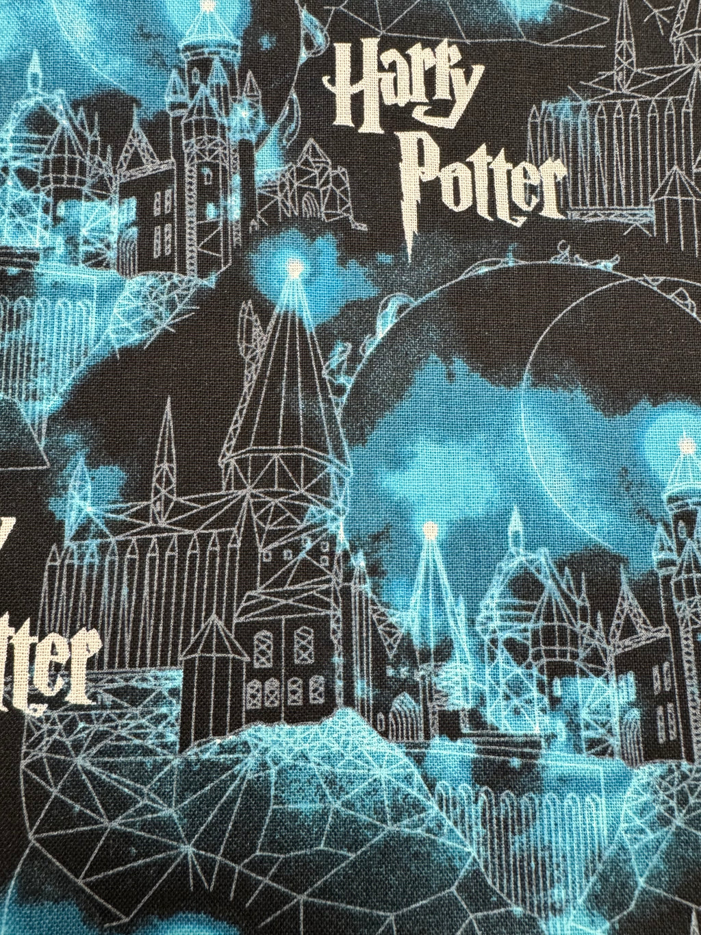 Harry Potter Blue Hogwarts Silhouette Decorative Pillow