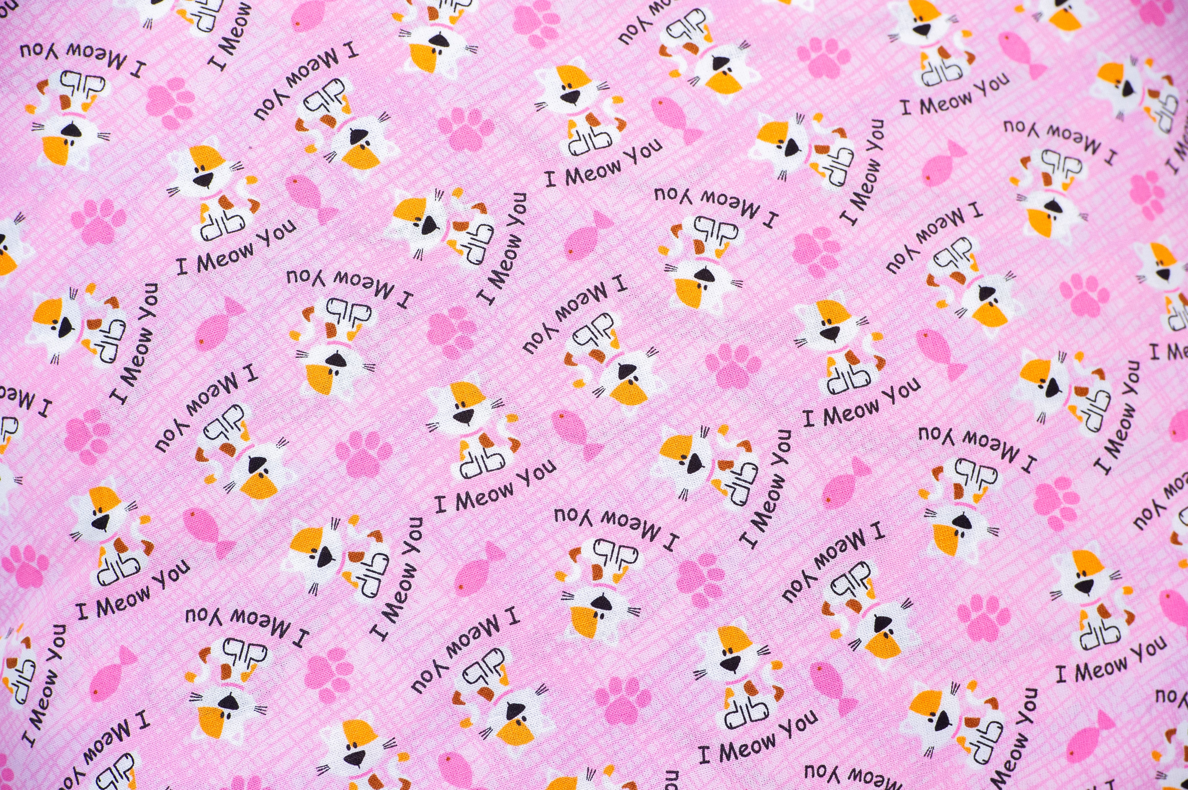 Handmade Pink Cat Pillow – “I Meow You” Kids Accent Pillow