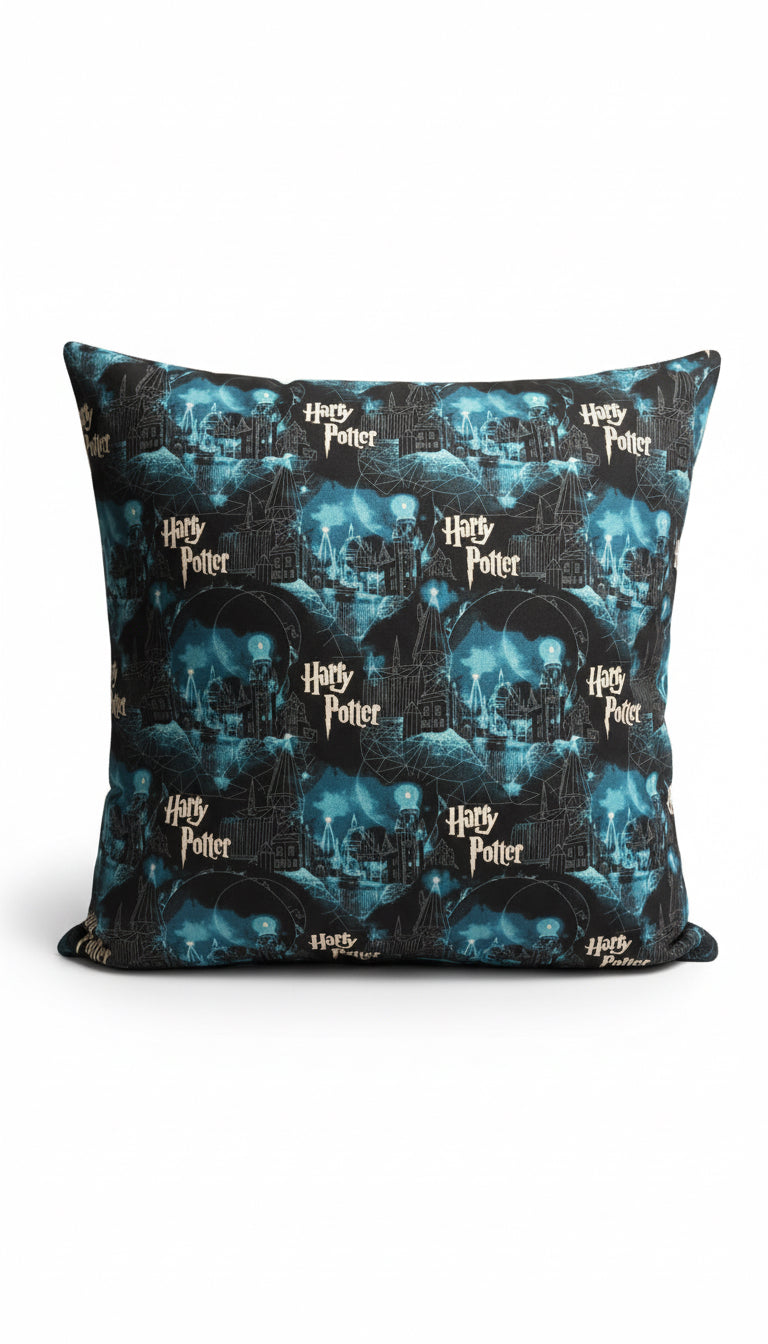 Harry Potter Blue Hogwarts Silhouette Decorative Pillow