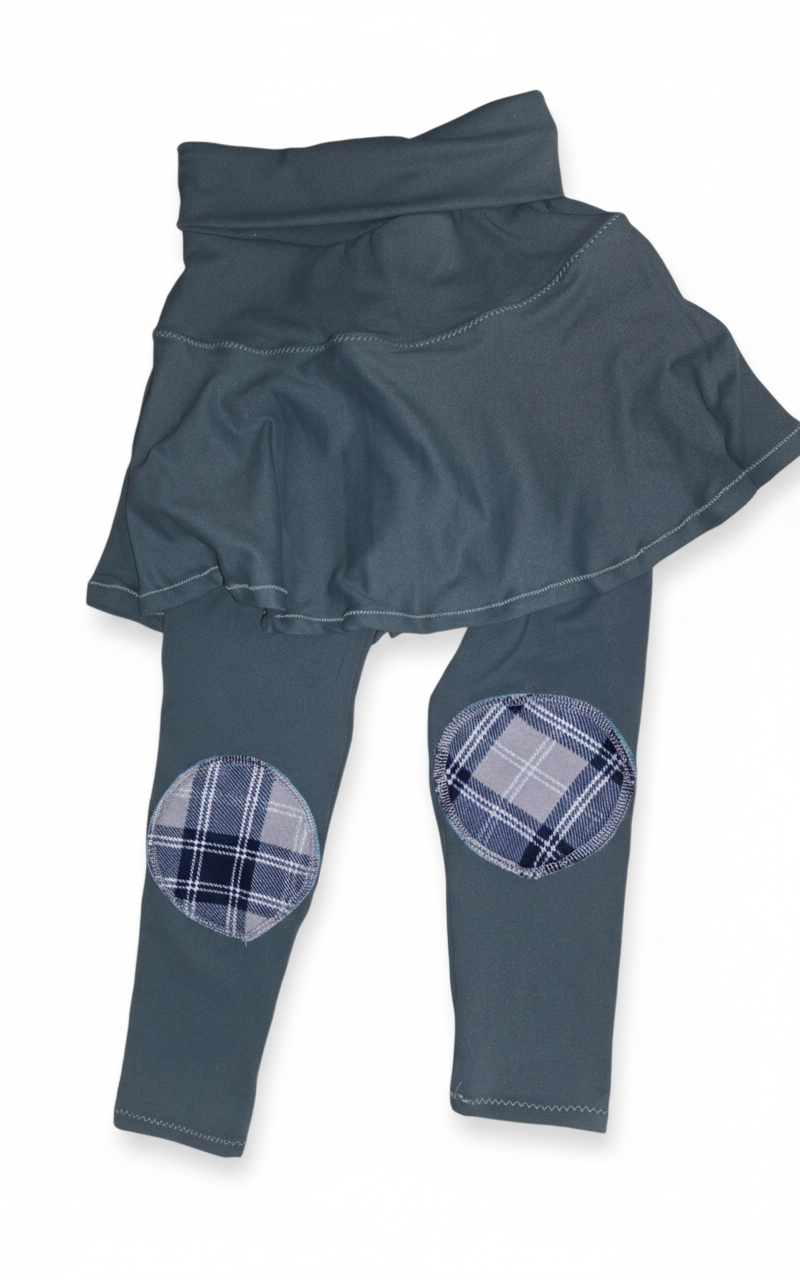 Kids' Reinforced Knee Pants: Plaid Patches, Durable & Comfortable