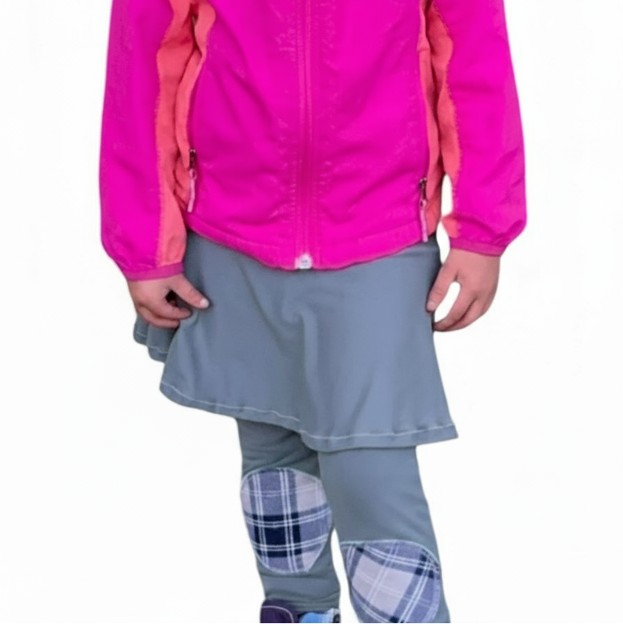Kids' Reinforced Knee Pants: Plaid Patches, Durable & Comfortable