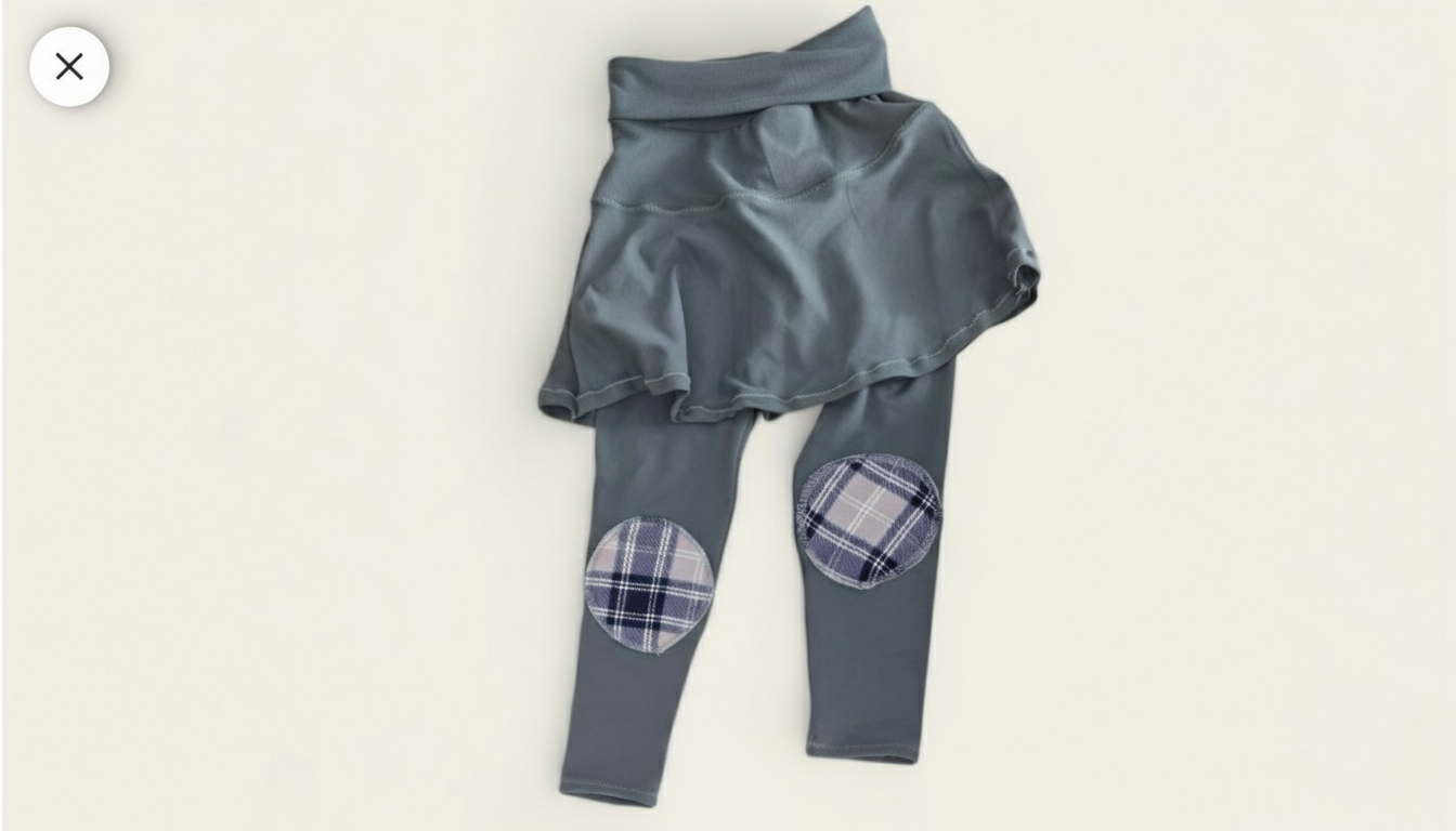 Kids' Reinforced Knee Pants: Plaid Patches, Durable & Comfortable