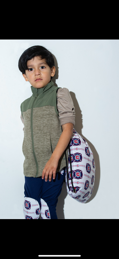 Chicago Fire Soccer Club Drawstring Backpack – Handmade Fan Gym & Game Day Bag